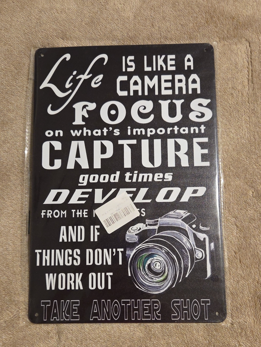 Retro Style Metal Wall Camera Lessons Poster